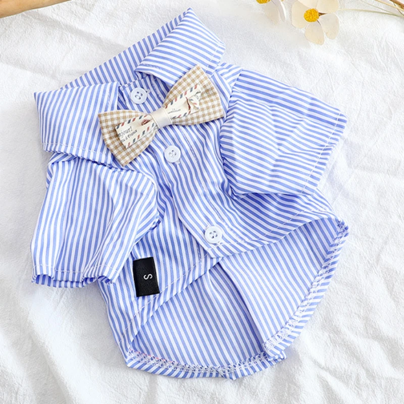Pet Dog Clothes Bowknot Stripe - огляд і ціна Summer Clothing Wholesale