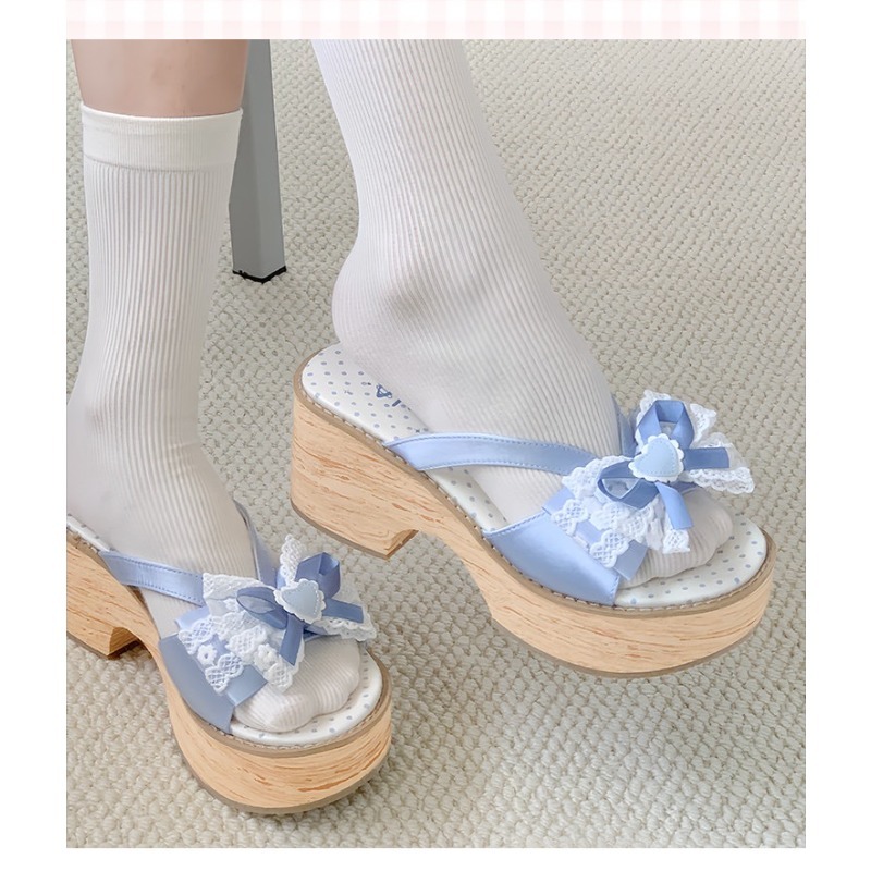 Sweet Bow Wood Grain Thick Bot - огляд і ціна Summer Clothing Stores